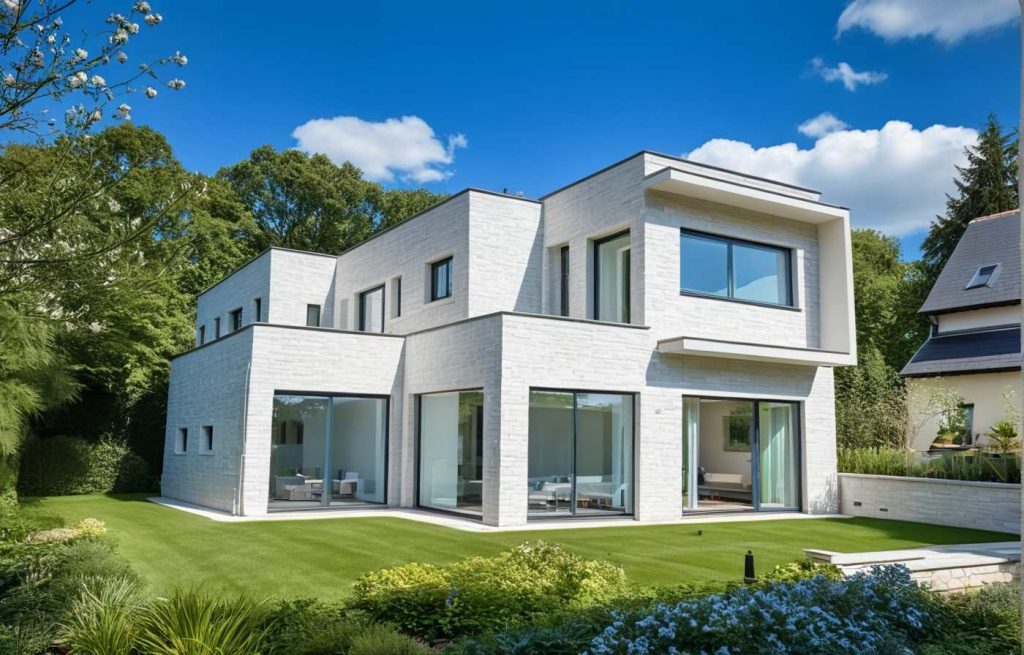 Realisation par ArchiDesign du permis de construire et de la construction de cette maison architecte a Saint Nom la Breteche Yvelines