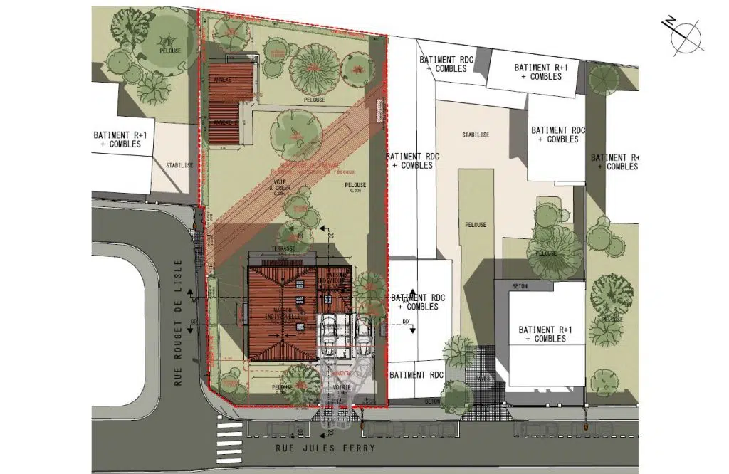 Plan Masse Implantation Designer Architecte Constructeur Maison Design Toit Plat ou Classique sur Sèvres 92 a Sevres (6)