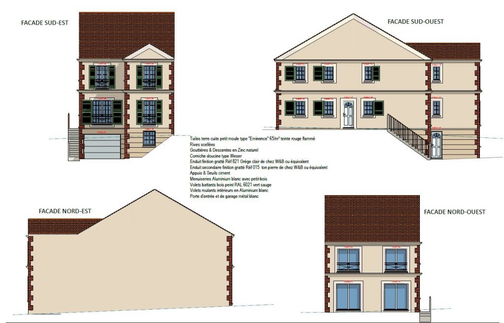 Façades Permis de Construire - Designer Constructeur Maison Architecte Sur Mesure Garches 92 (1)