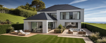 Vue arriere maison design moderne architecte a Verrieres le Buisson 91 Essonne